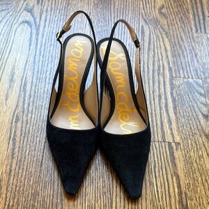 Sam Edelman Black Suede Heels sling back